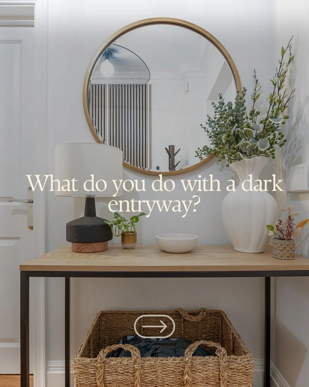 If a room in your house still feels dark or flat after decorating it, the issue is usually the lighting.

This entrance had almost no natural light, so we layered the lighting throughout the space instead of relying on one ceiling fitting to do every