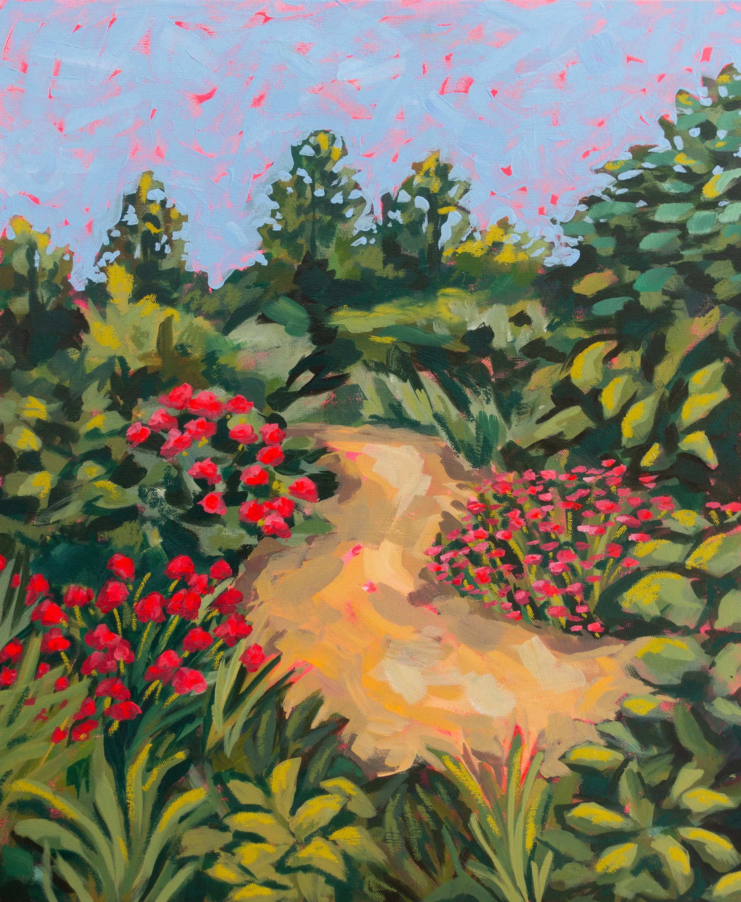 In the Garden /
Acrylic and Oil Pastels on canvas / 
2024