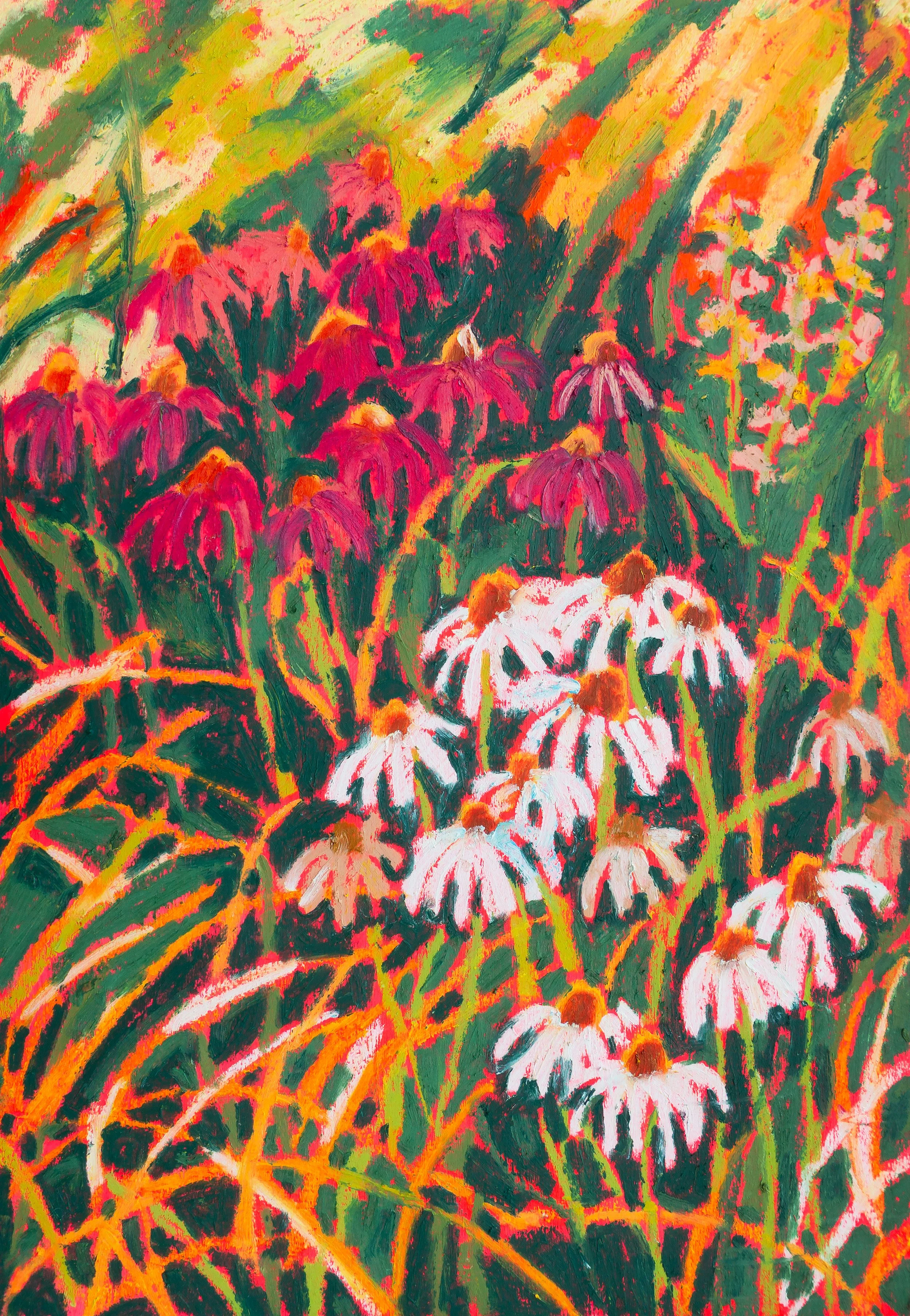 Garden Flower /
Oil Pastels on Wooden Board / 
30 x 20 cm / 
2026
