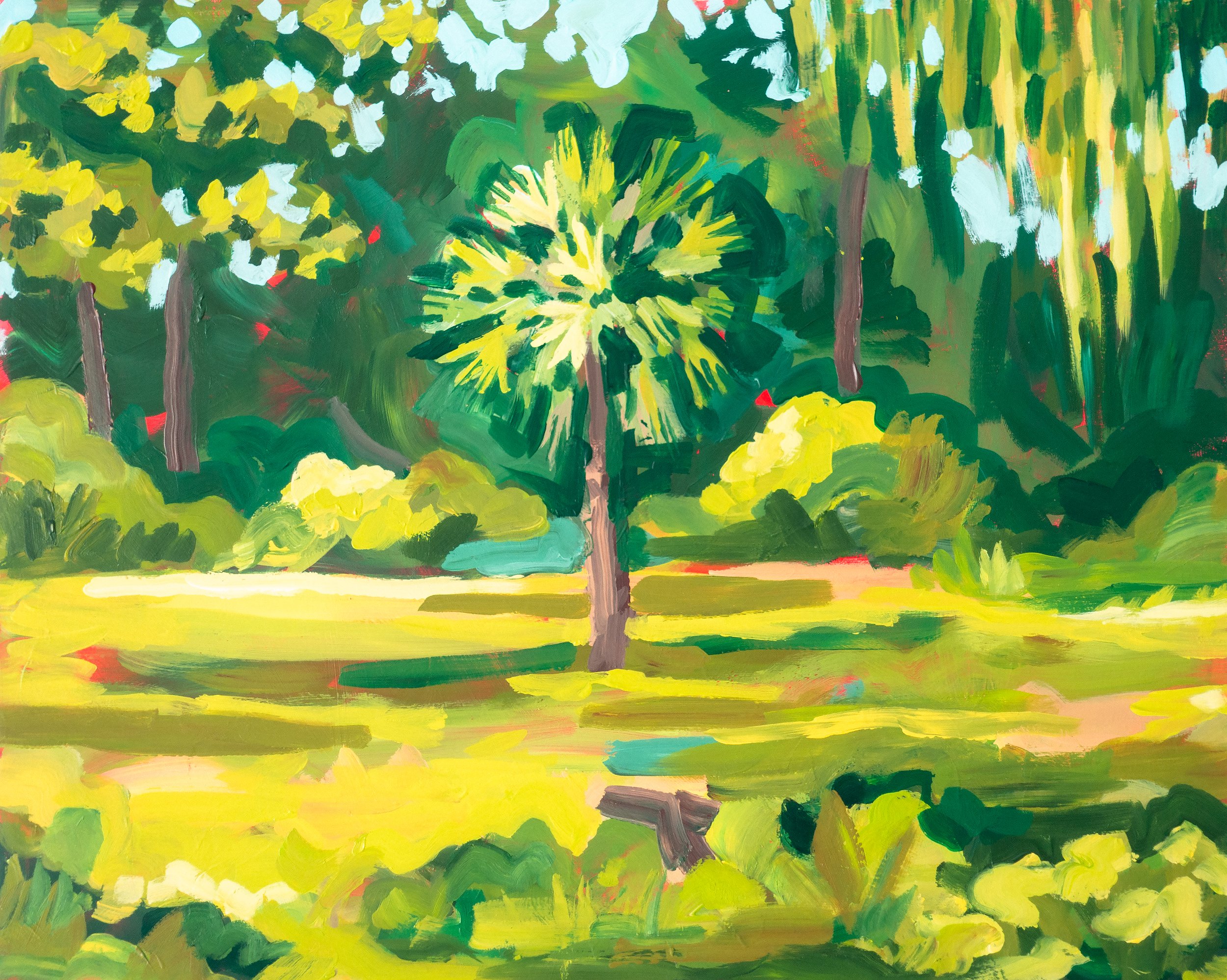 Palm Tree Landscape /
Acrylic on Wooden Panel / 
40 x 50 cm / 
2026