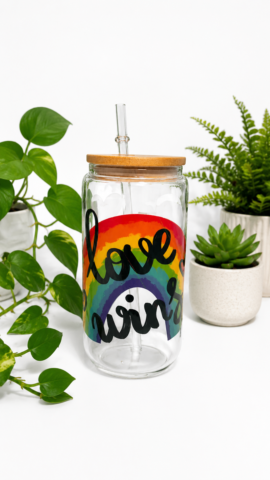 Love Wins Glass Cup