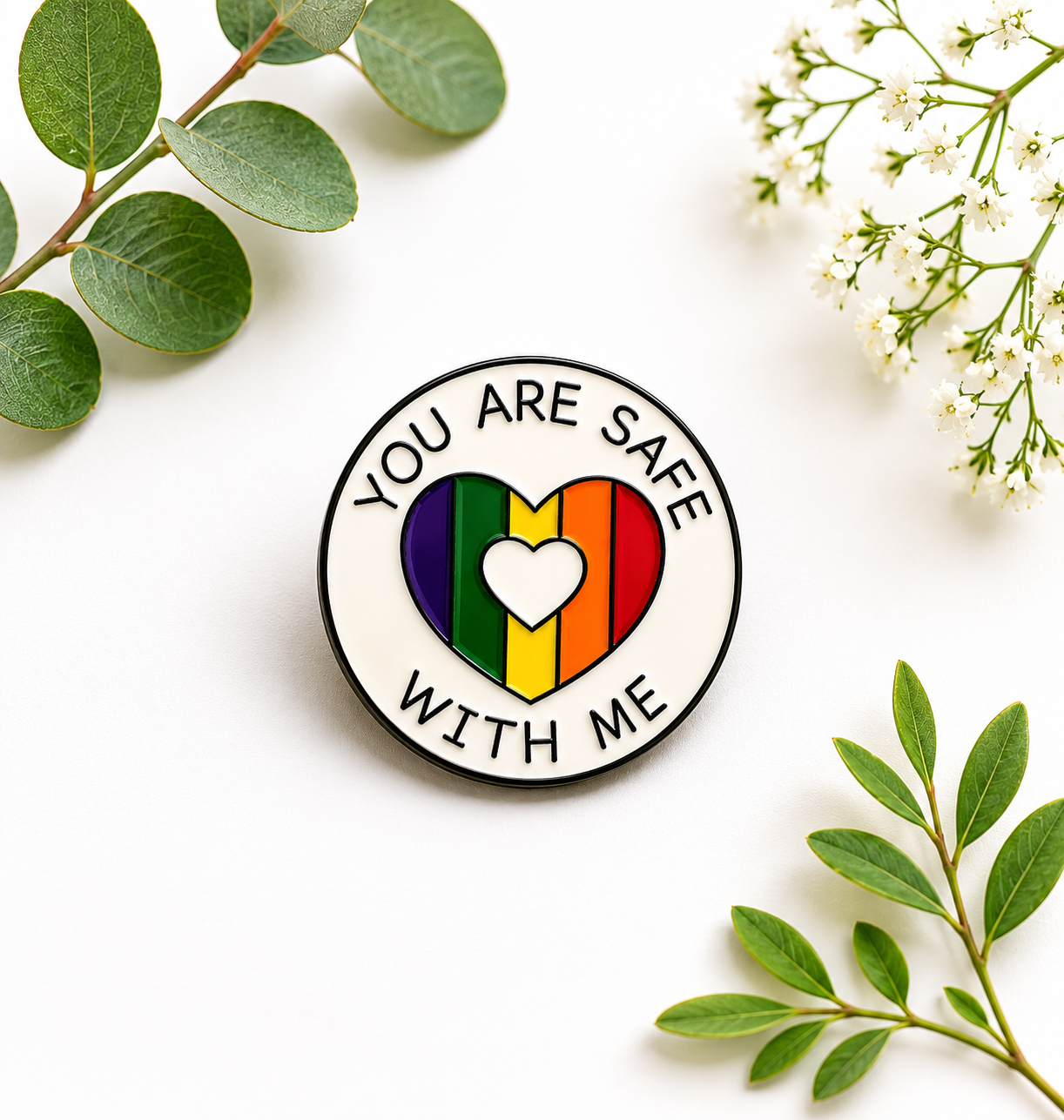 You Are Safe With Me Enamel Pin