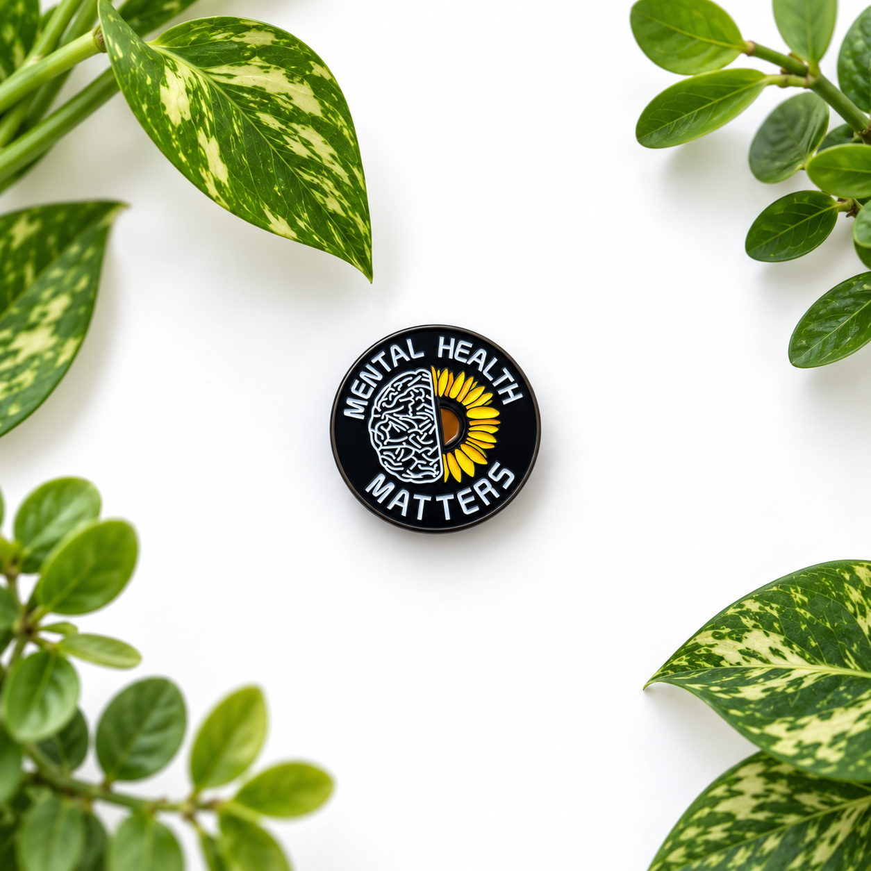 Mental Health Sunflower Enamel Pin
