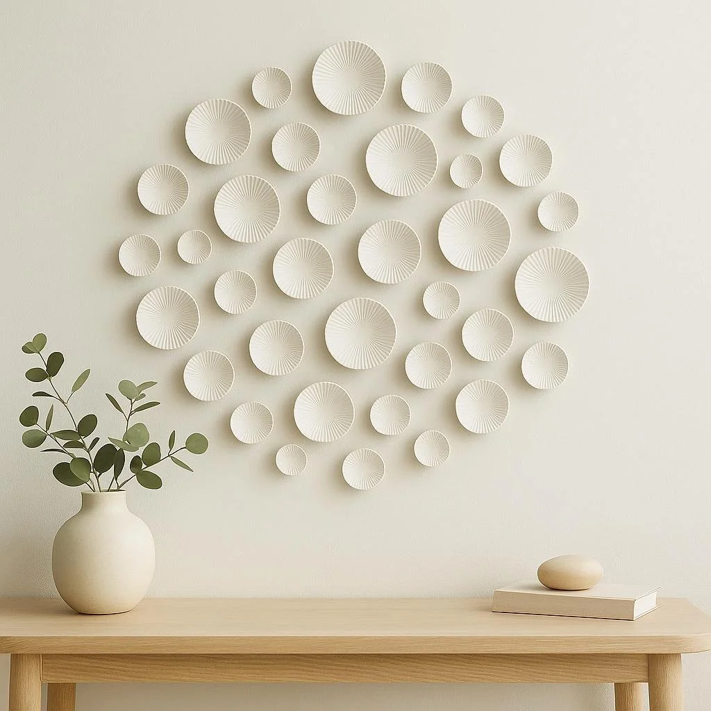 White Fan Wall Art Discs