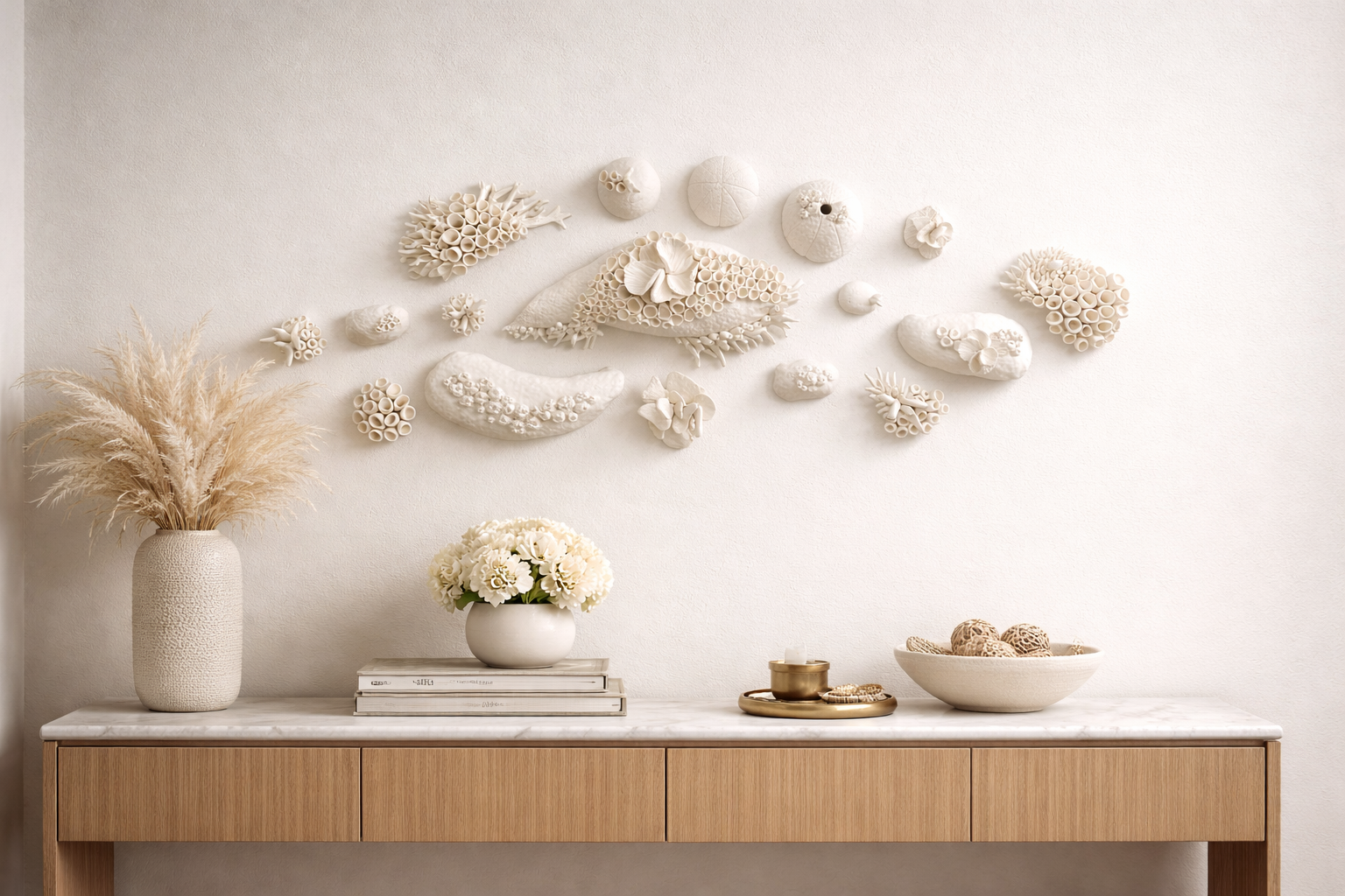Large Modern Wall Sculpture, Sea life Installation