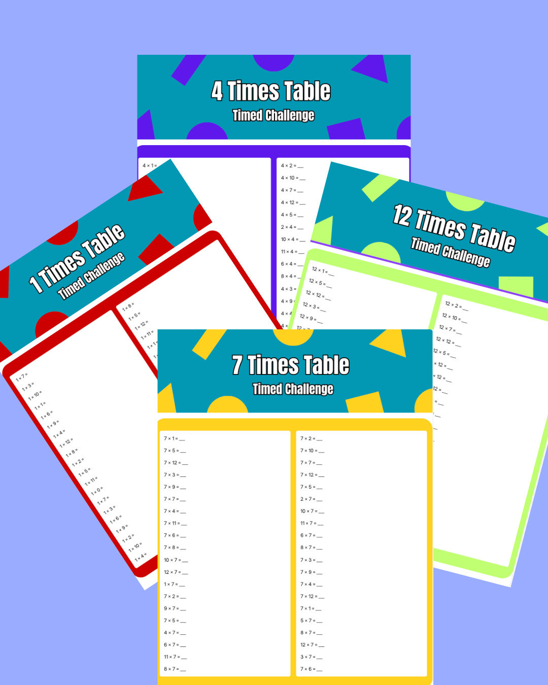 Multiplication Practice Worksheets