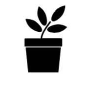 Icon of a minimalistic black potted plant.