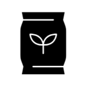 Icon of a minimalistic black fertiliser.