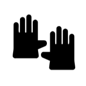 Icon of two minimalistic black garden gloves.