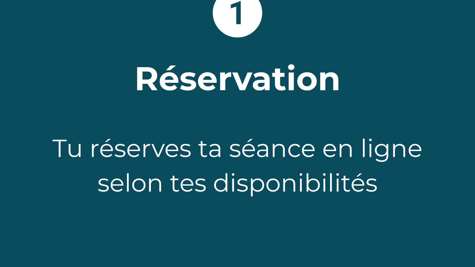 Page d'information sur la réservation en ligne pour réserver une séance selon les disponibilités.