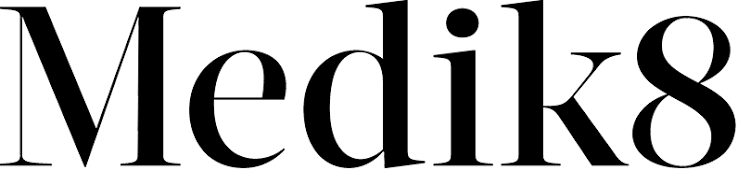 Close-up of the Mediks logo in black typography.