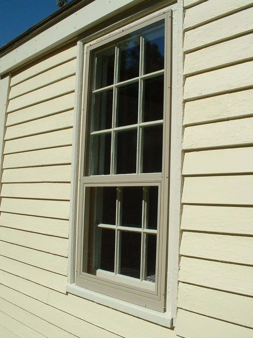 This is an Allied Storm Window model HOL B with an interior removable panel.  The top sash of the home’s window is in-operable, while the bottom sash is operable.  The storm window is custom made the same way.  The top panel is a glass in-operable pa