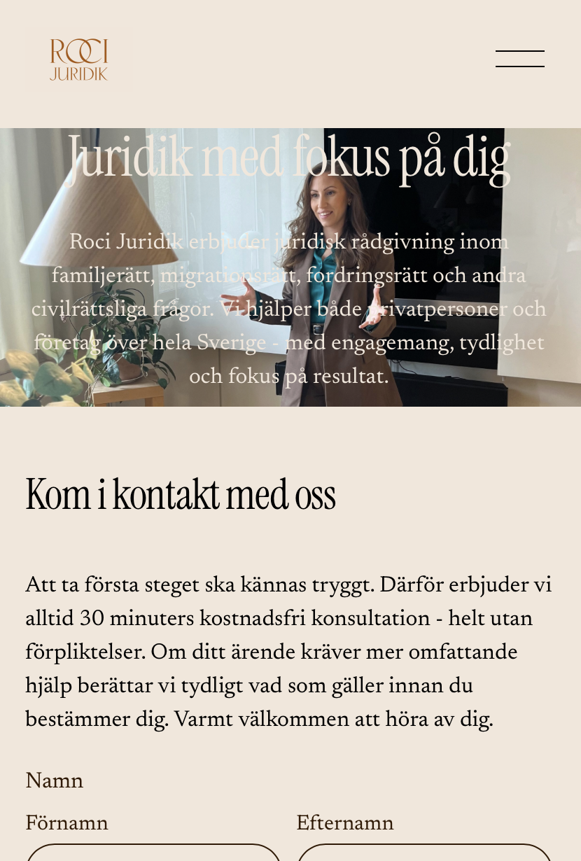 Roci Juridik förbättrar sin webbplats 