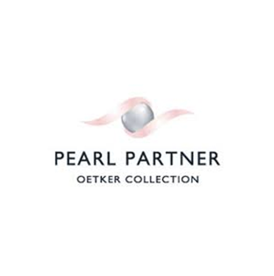 Logo for Pearl Partner Oetker Collection featuring a pearl with pink and white accents.