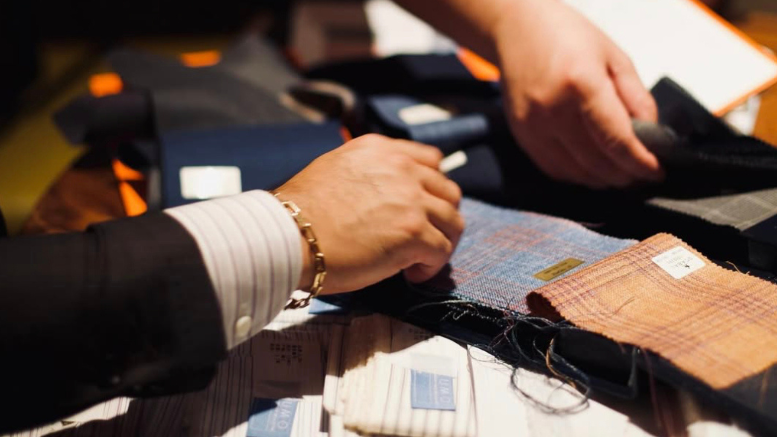 One of the key factors to a bespoke suit is choosing the right material.