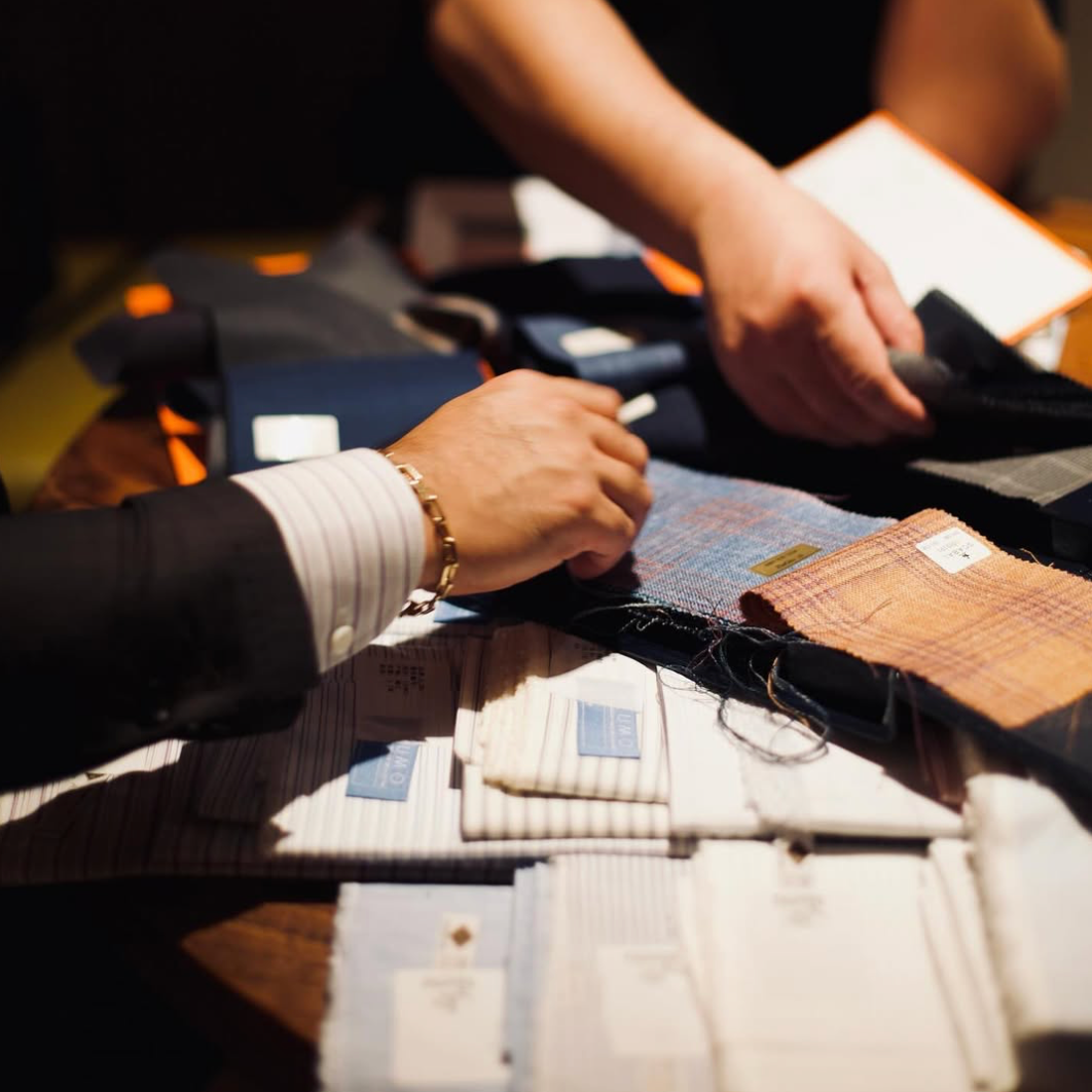 Choosing the right fabric for a wedding celebration.