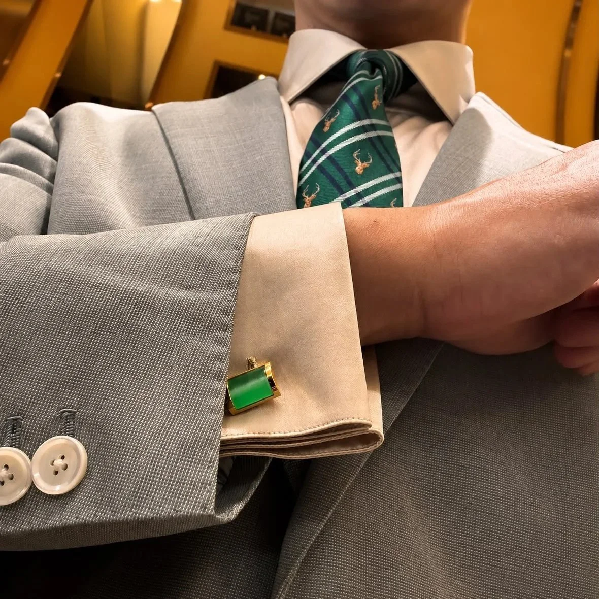 A custom made shirt with cufflings
