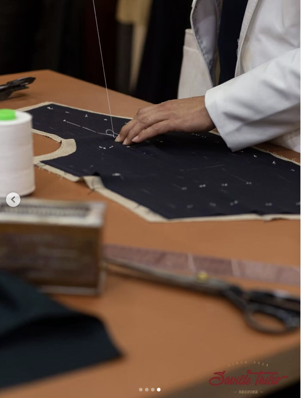 A person working on a bespoke suit in Singapore.