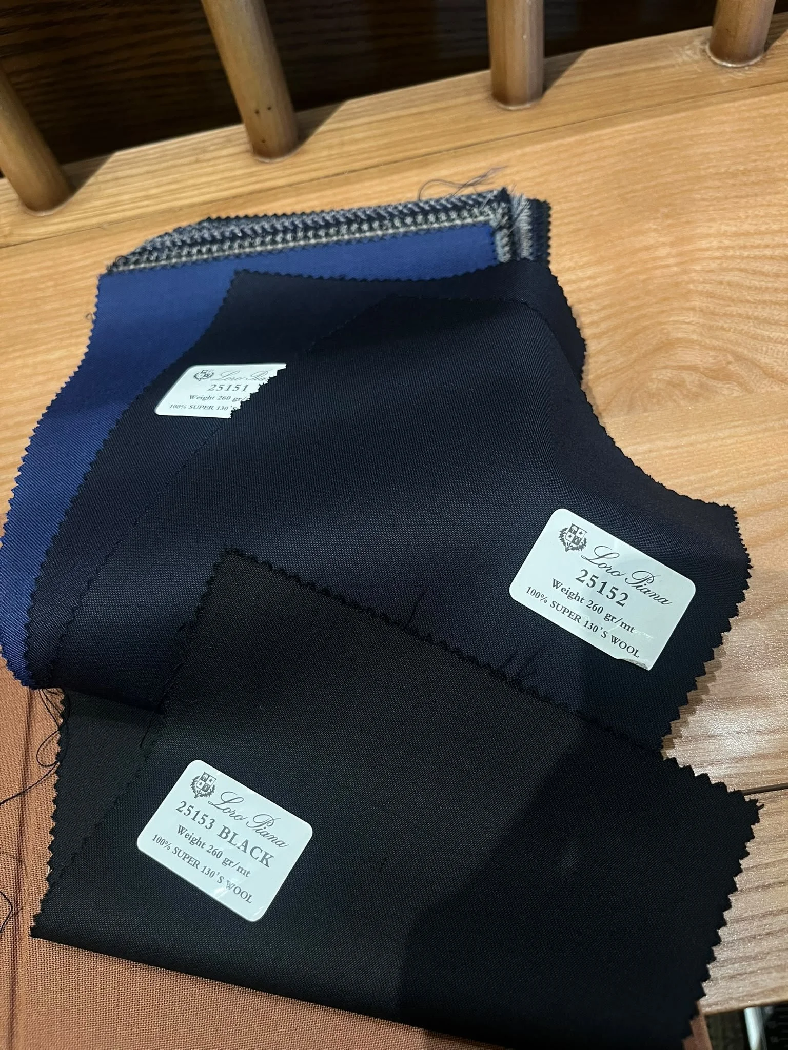 Loro Piana Fabric for consideration for a bespoke tailored suit.
