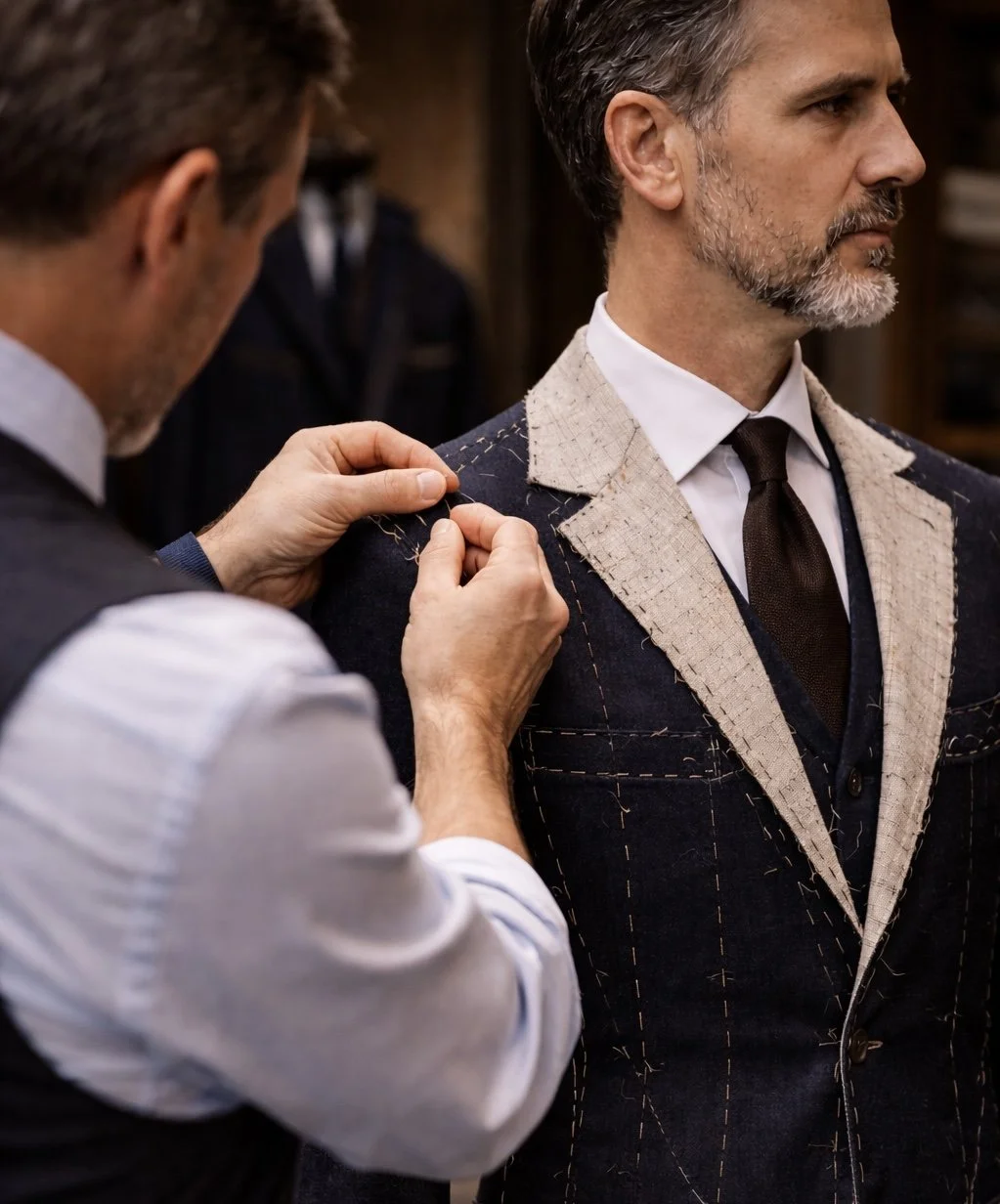 individual paper pattern. bespoke suit singapore. tailor fitting singapore