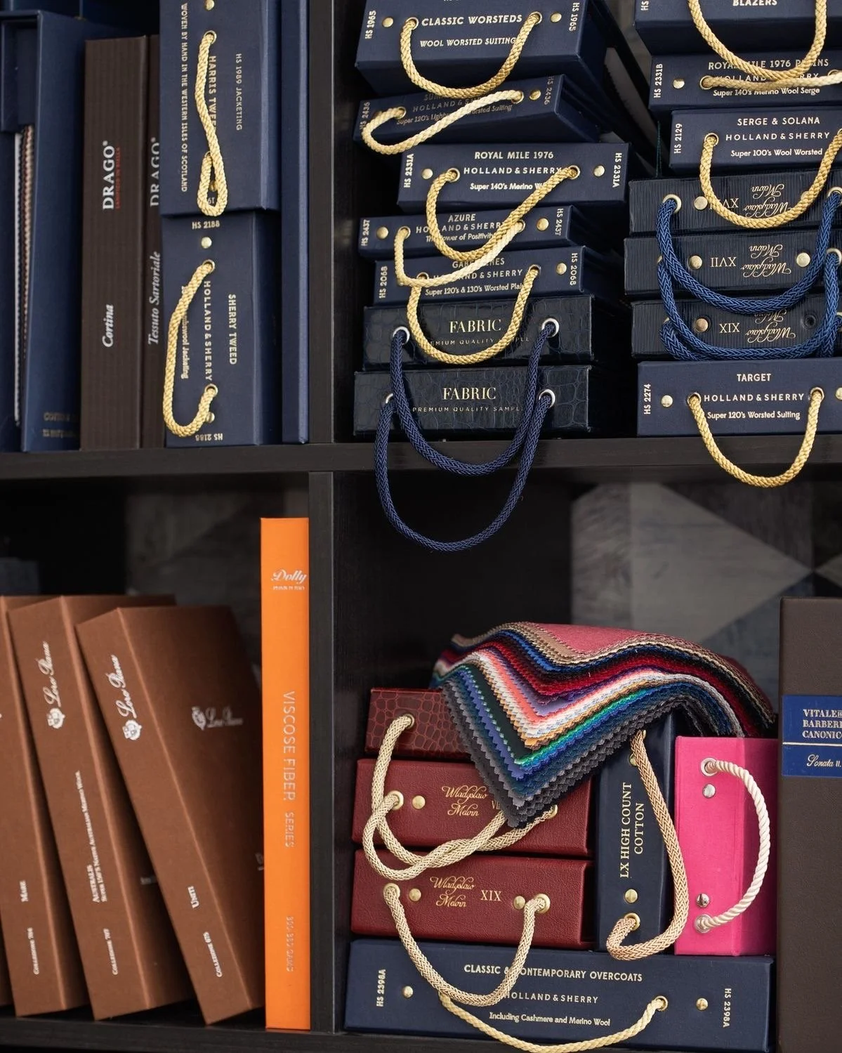 Saville bespoke carry a huge range of fabric from reputable mills.