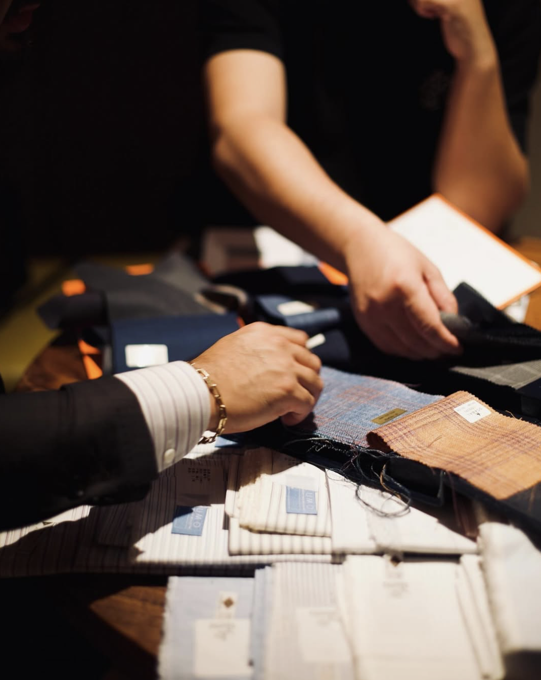 Fabric consideration for a bespoke suit.