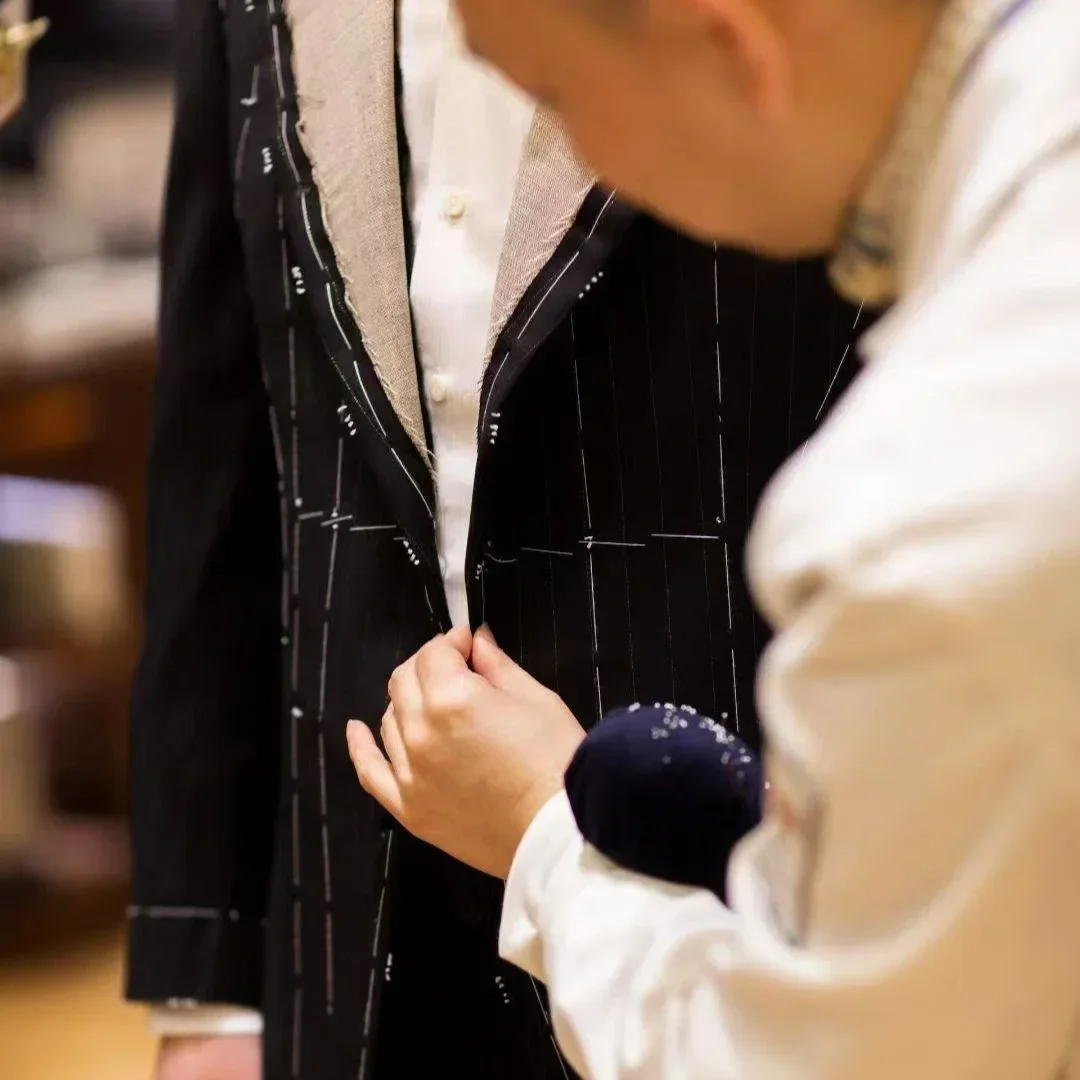One of the process of making a bespoke suit