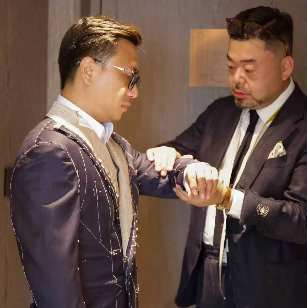 Image of a bespoke tailoring process.