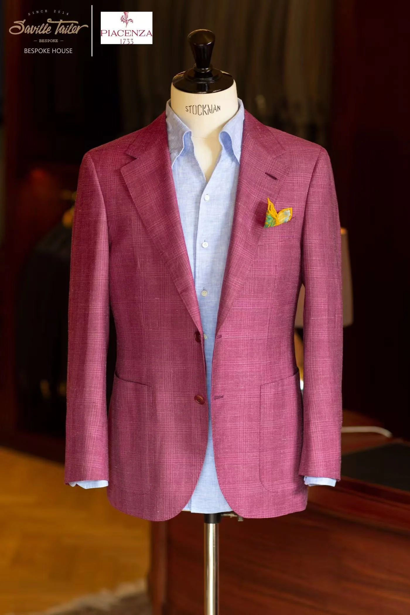 A casual tailored pink blazer.