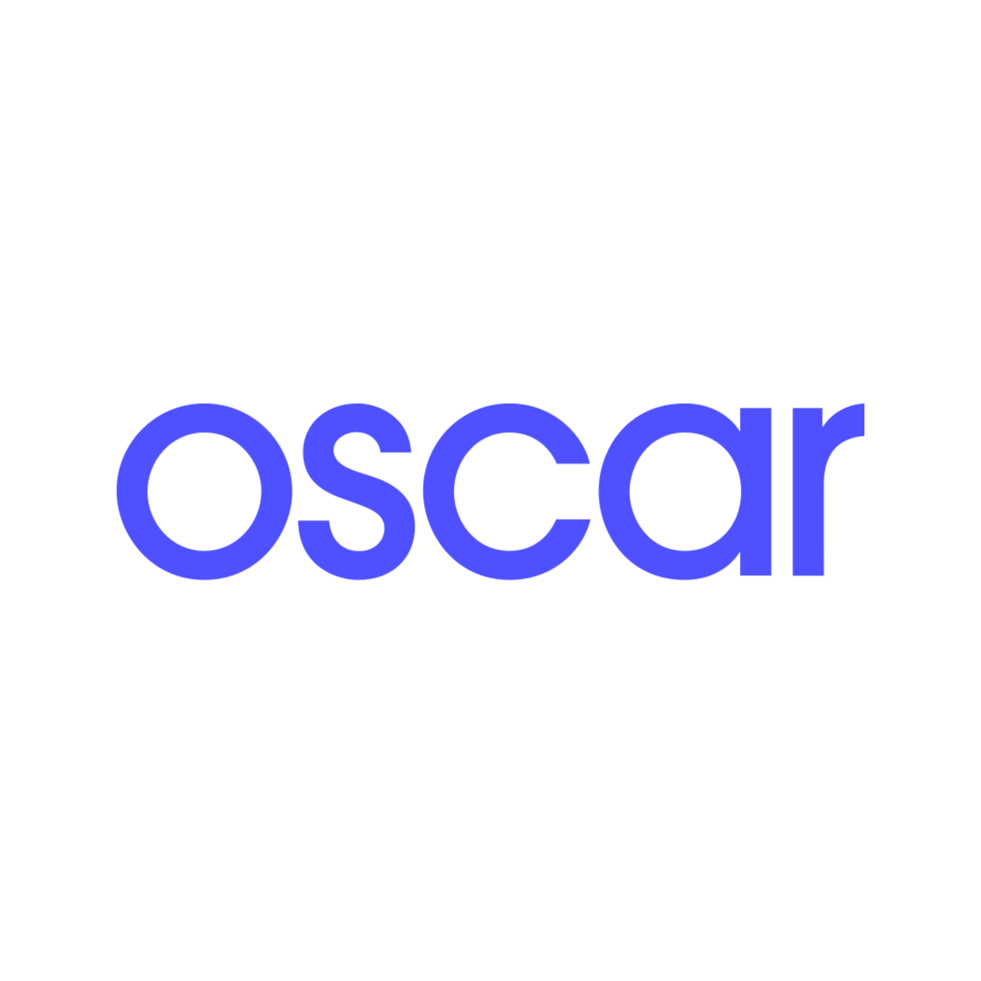 The logo of the social media platform 'Oscar' with a stylized icon of a person and the text 'Oscar' in blue indicating Oscar insurance is Accepted