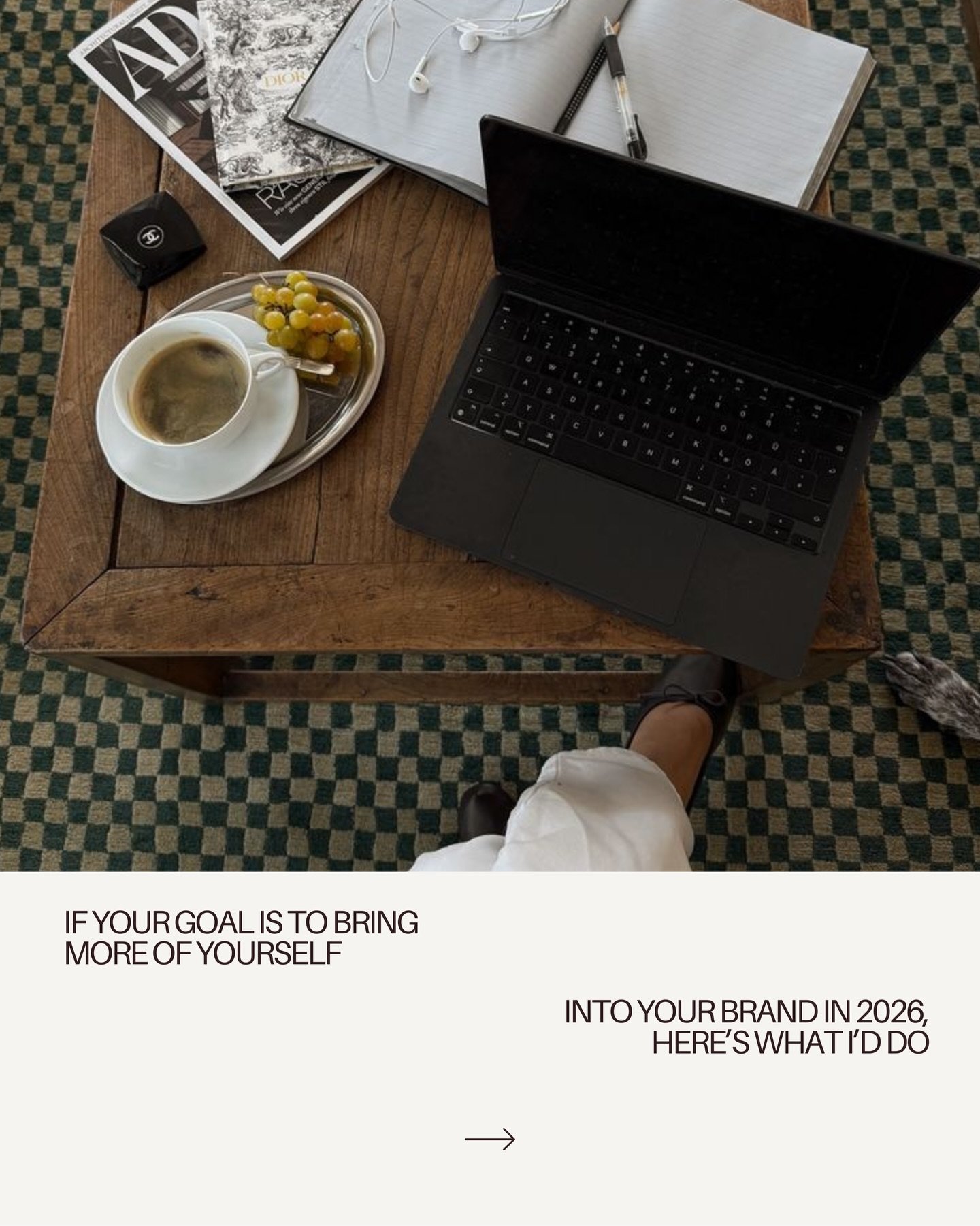 Bringing more of yourself into your brand shouldn&rsquo;t feel overwhelming or like you&rsquo;re extracting things from thin air, it should feel like intentionally sharing what already exists in your life. 

THIS COULD LOOK LIKE:

&rarr; spaces and c