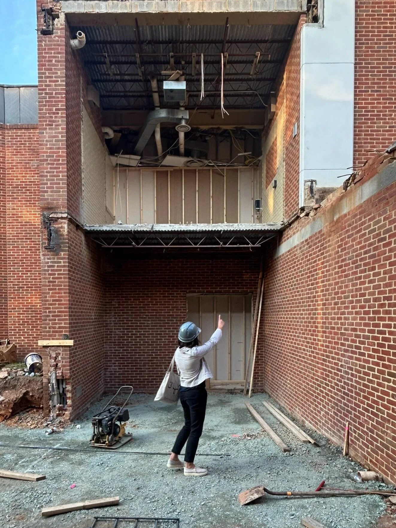 Hafsa &amp; Kurt visited First Baptist Church on Park Street to check in on progress of the renovation to enclose the breezeways, creating new gathering and circulation space for church members.