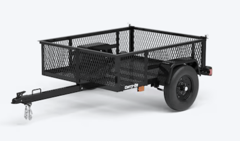 Metal trailer with single axle