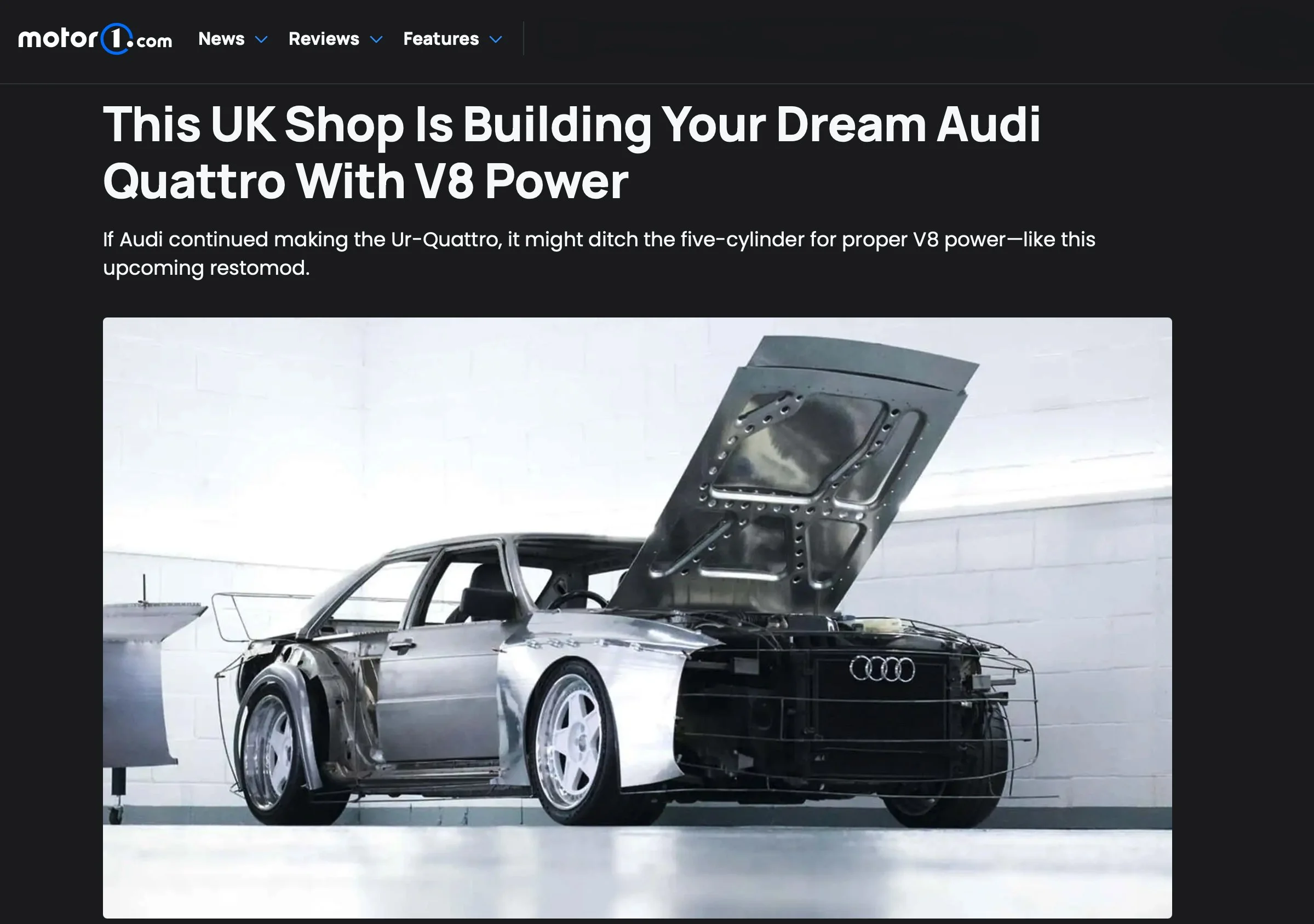 Motor1.com Audacious Automotive Article This UK Shop Is Building Your Dream Audi Quattro With V8 Power
