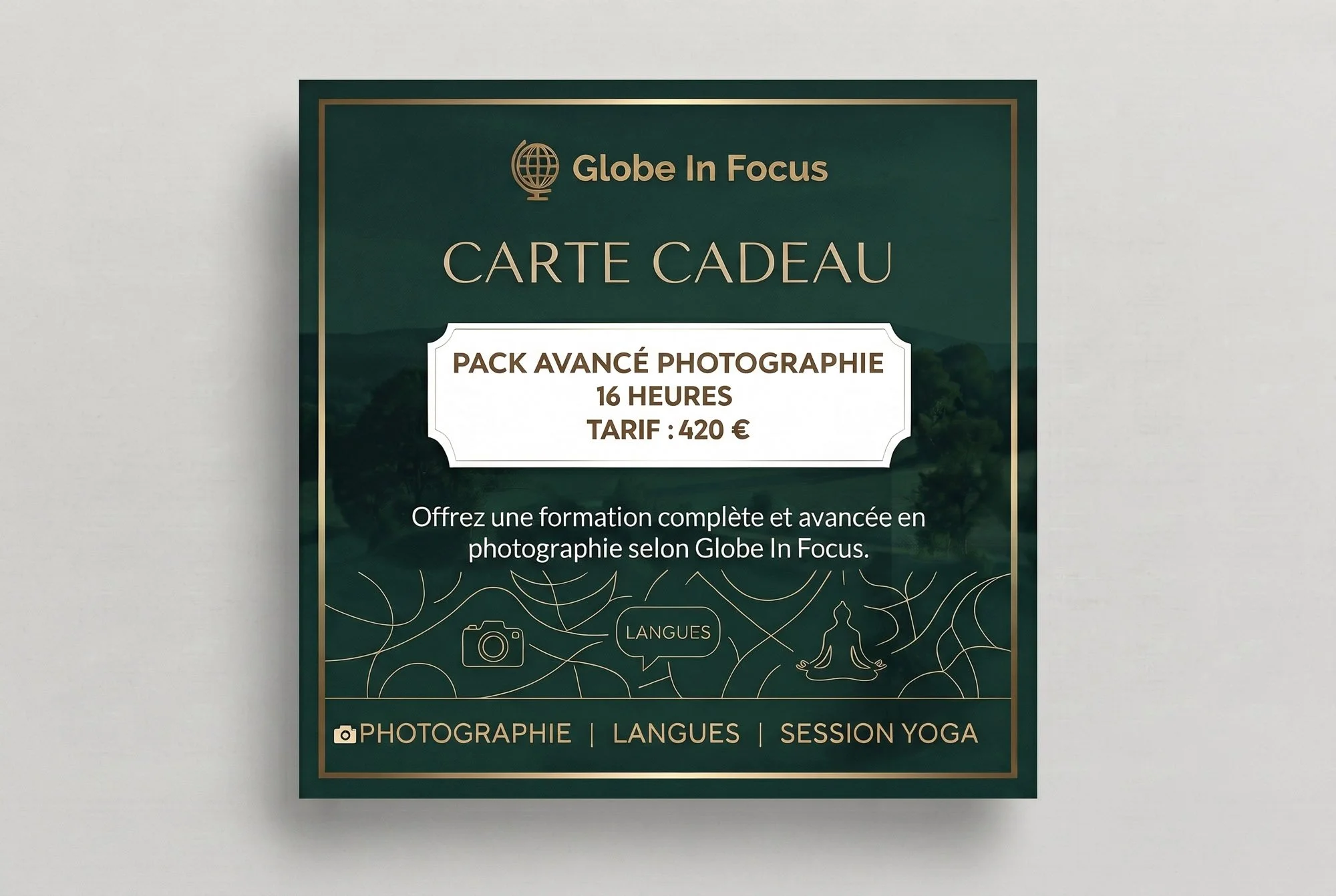 Carte Cadeau — Pack Avancé Photographie (16 Heures)