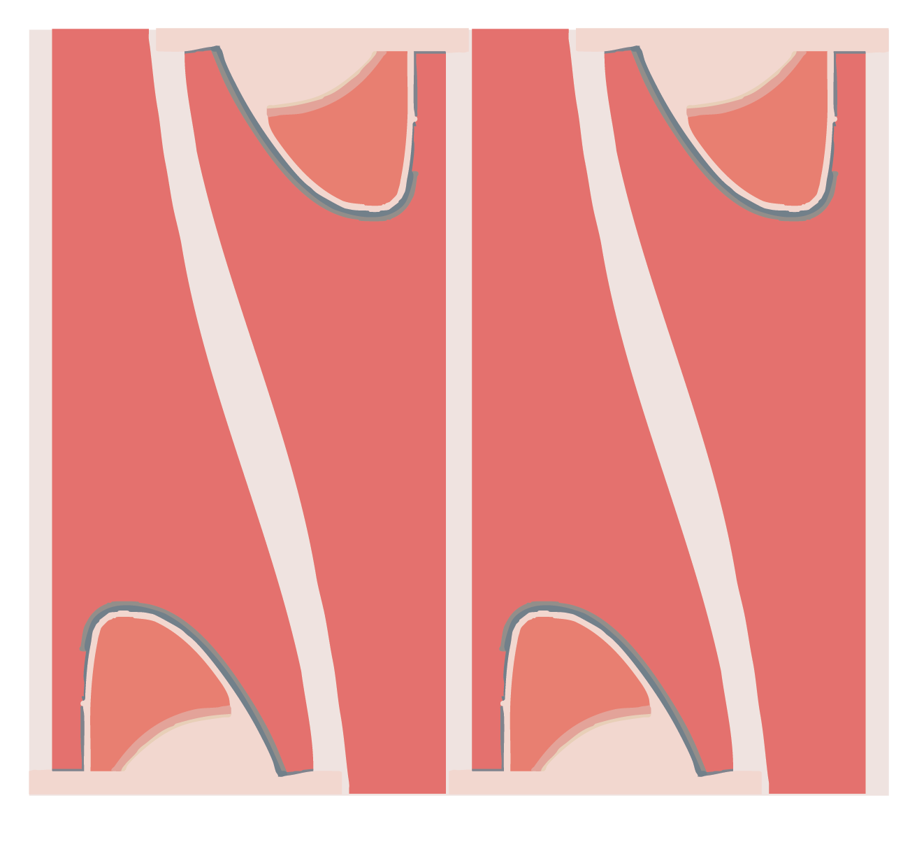 The flattened layered trouser concept is translated into a 2D artwork or "Map of Bindings". 