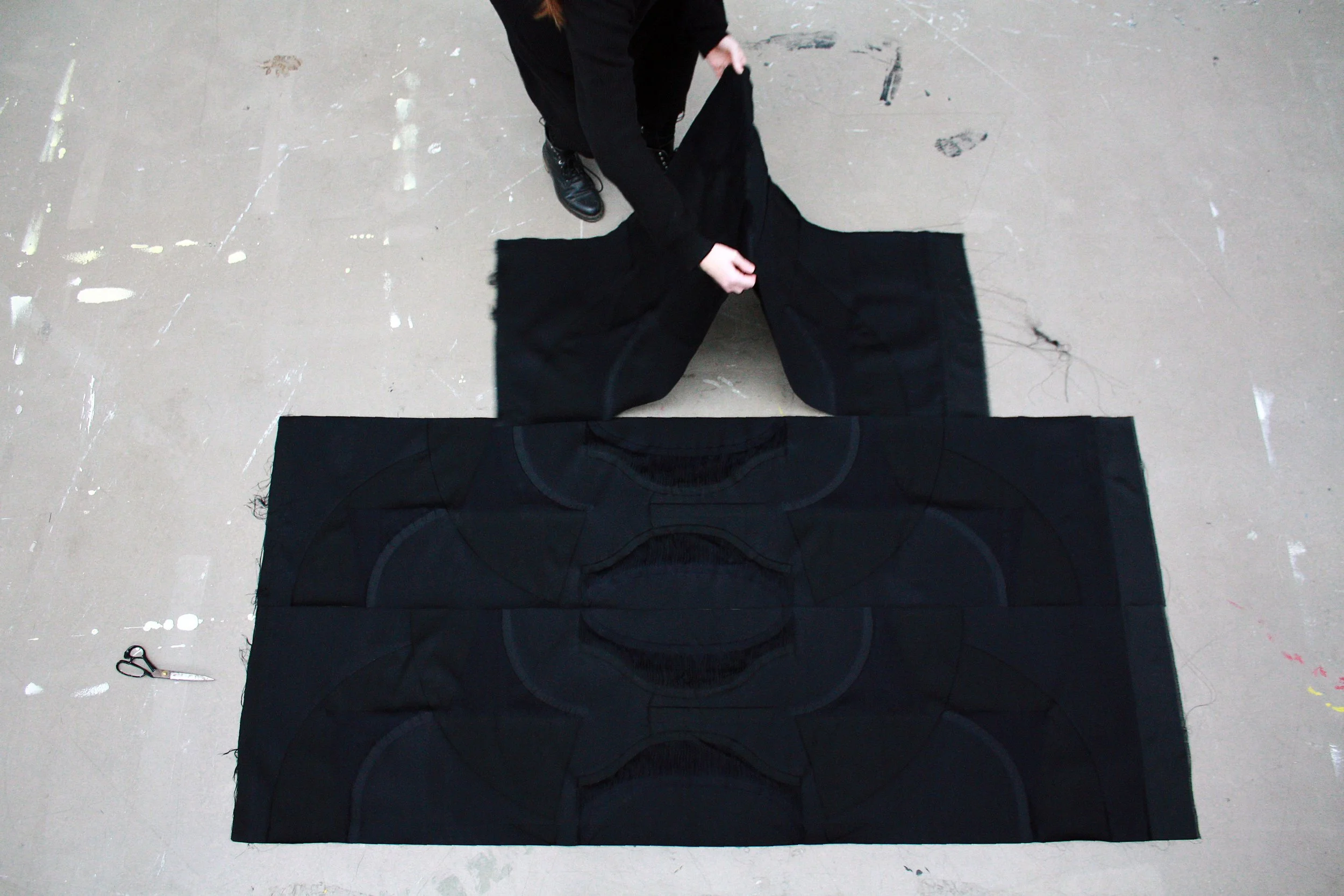 Textile-form Woven dresses are woven three at a time.