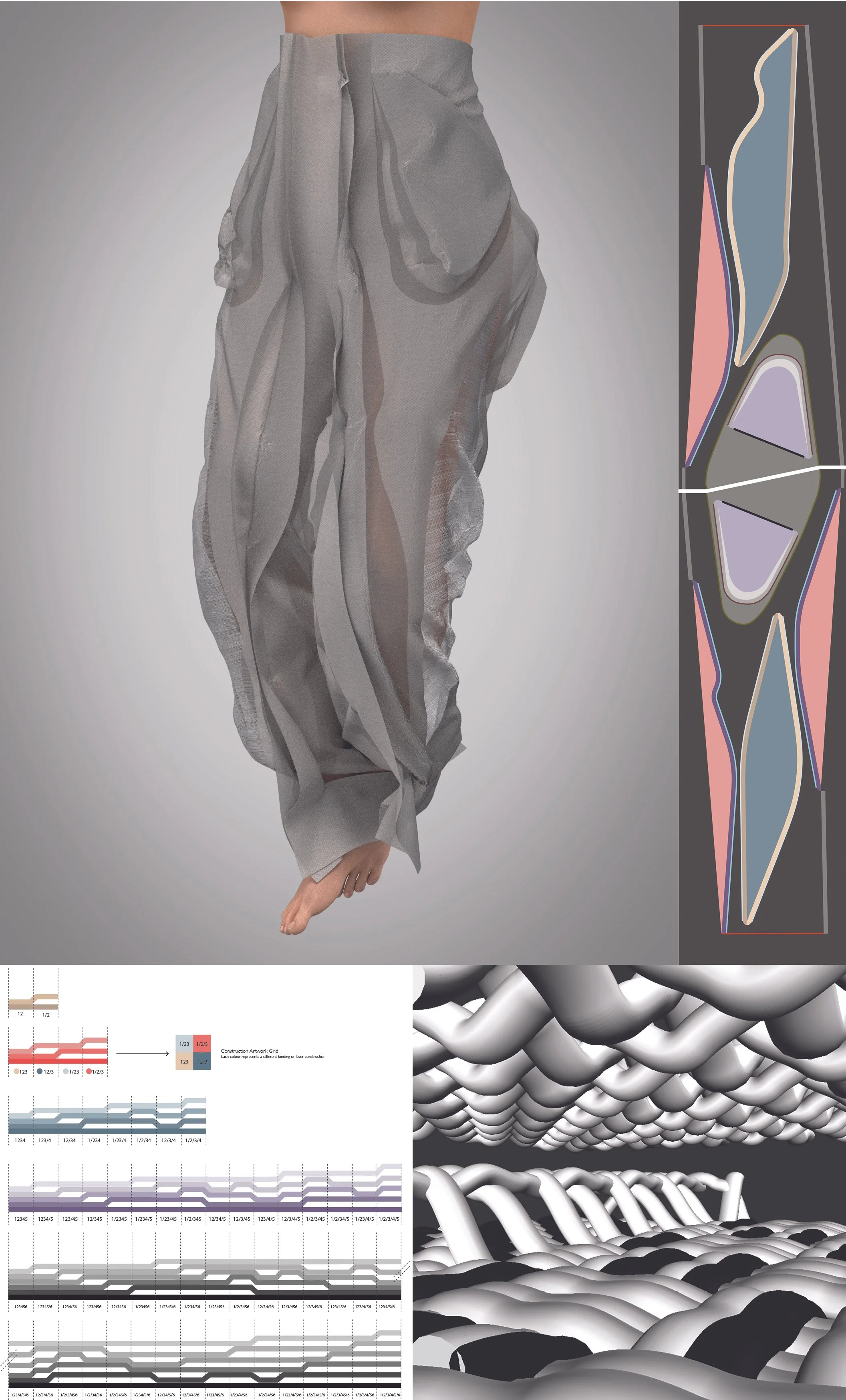 Designing user-modifyable textile-form woven trousers that integrate heat reactive yarns