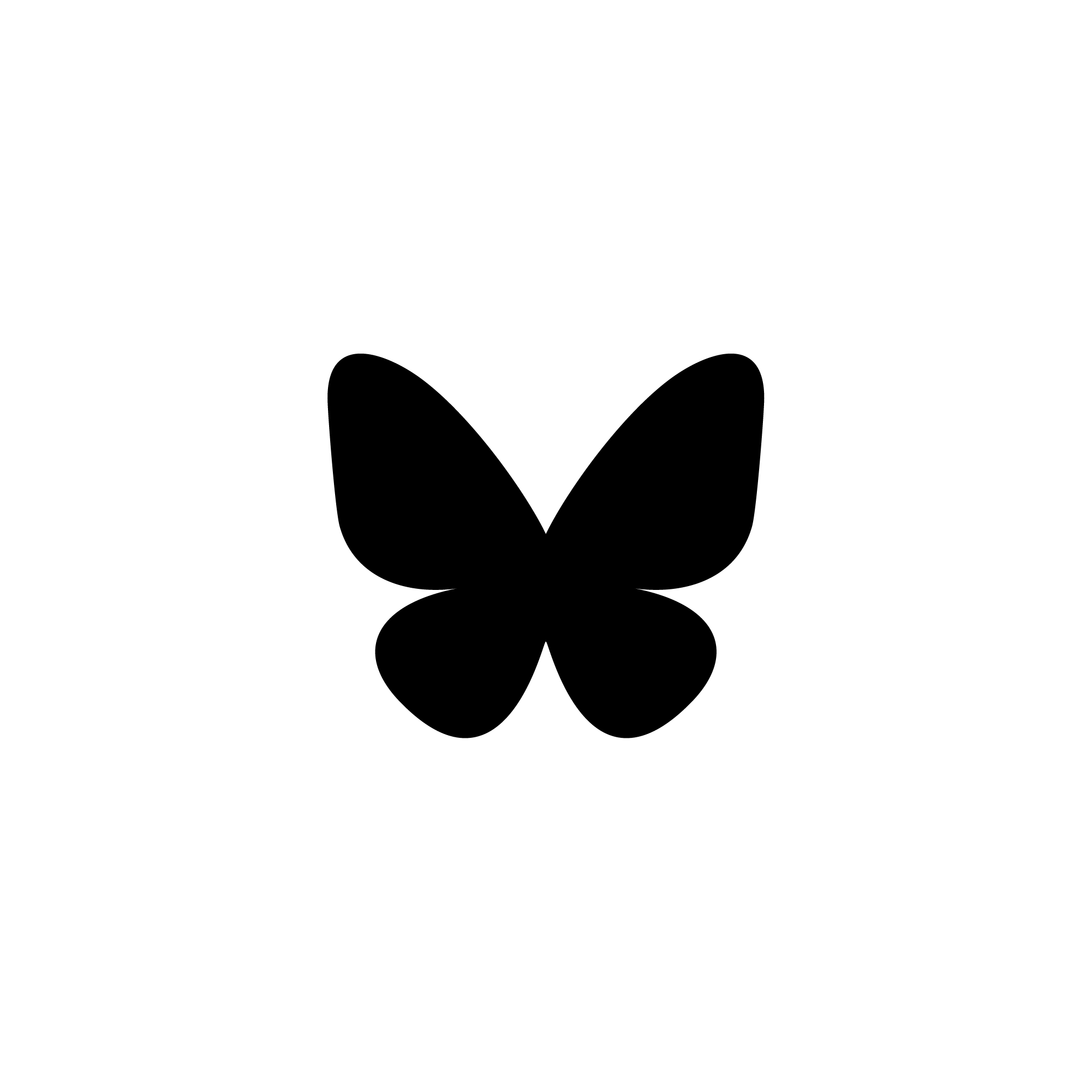 bluesky black logo on a white background