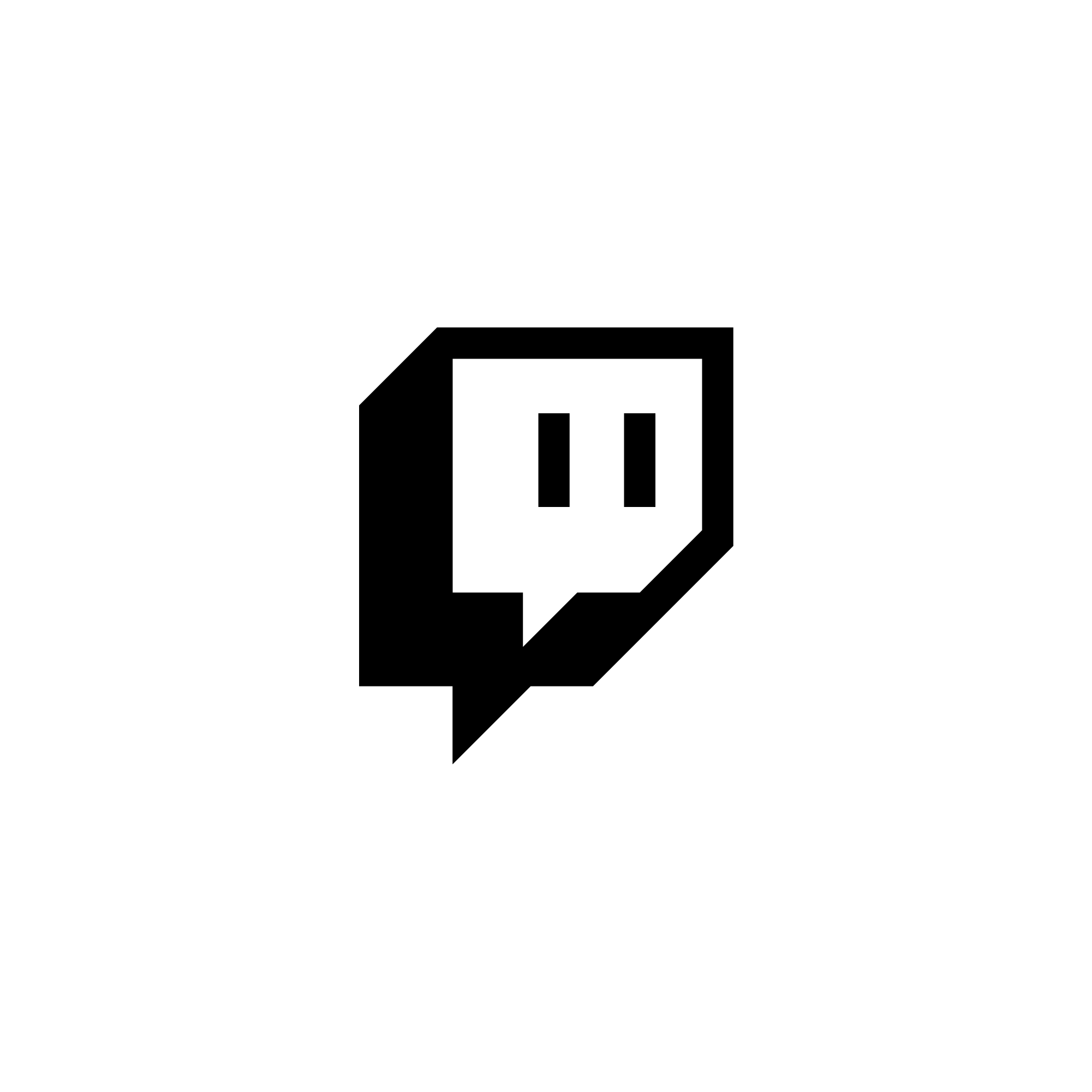 twitch black logo on a white background
