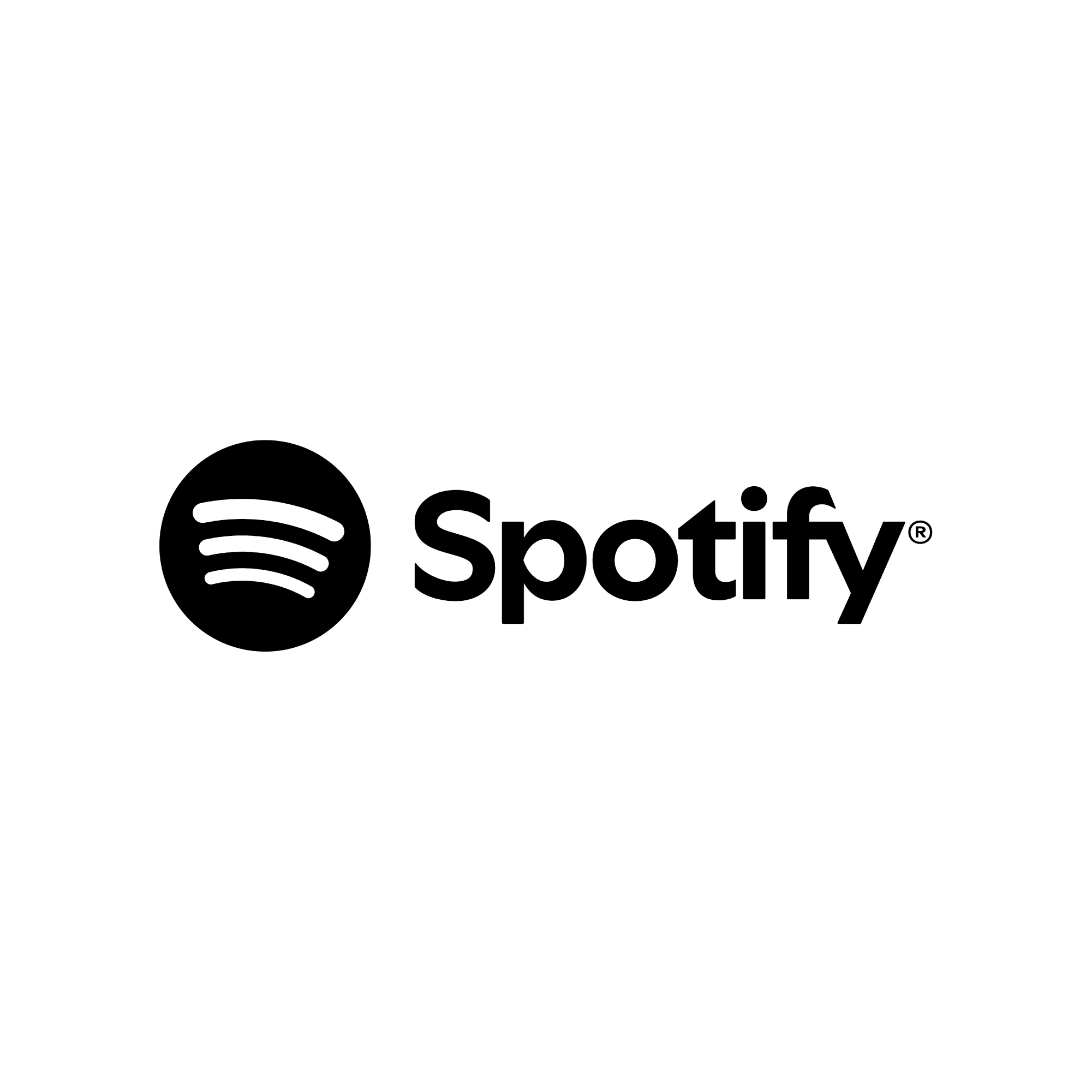 spotify black logo on a white background