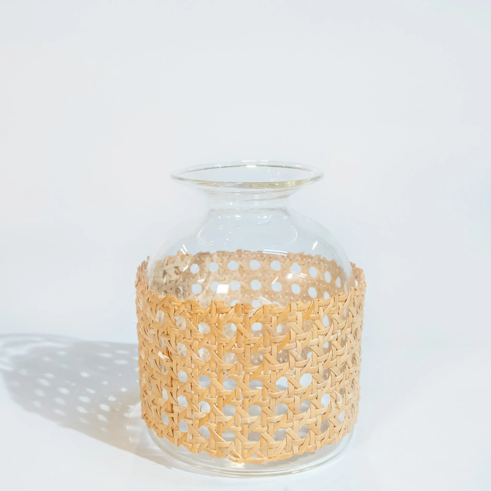 Cane-Wrapped Glass Bud Vase