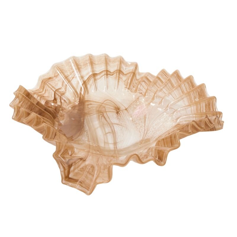 Pleated Glass Bowl (15.5"x 14.5"x 4.5")