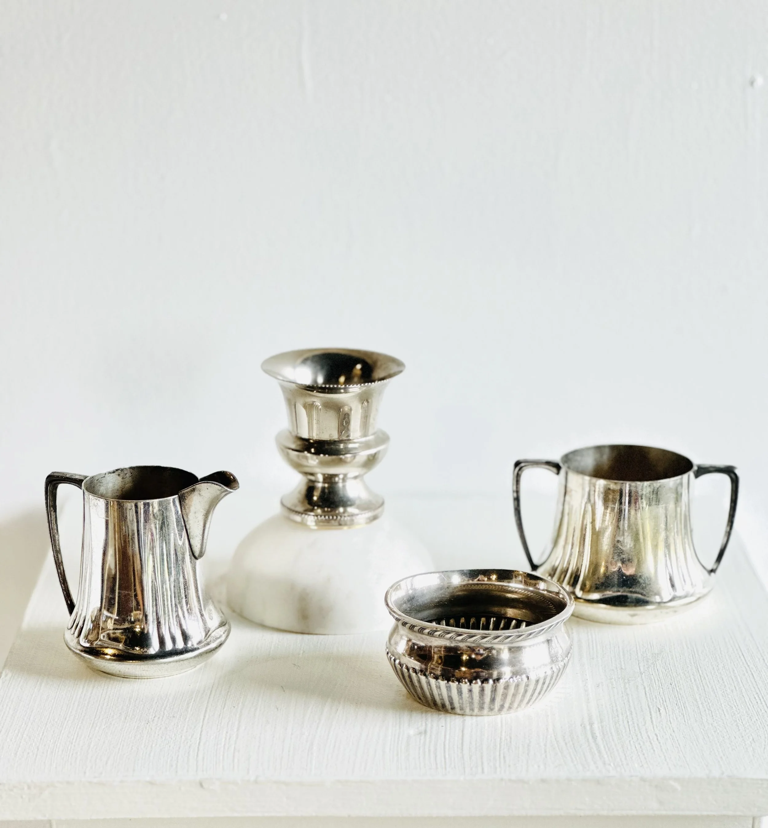 Assorted Thrifted Silver Vessels