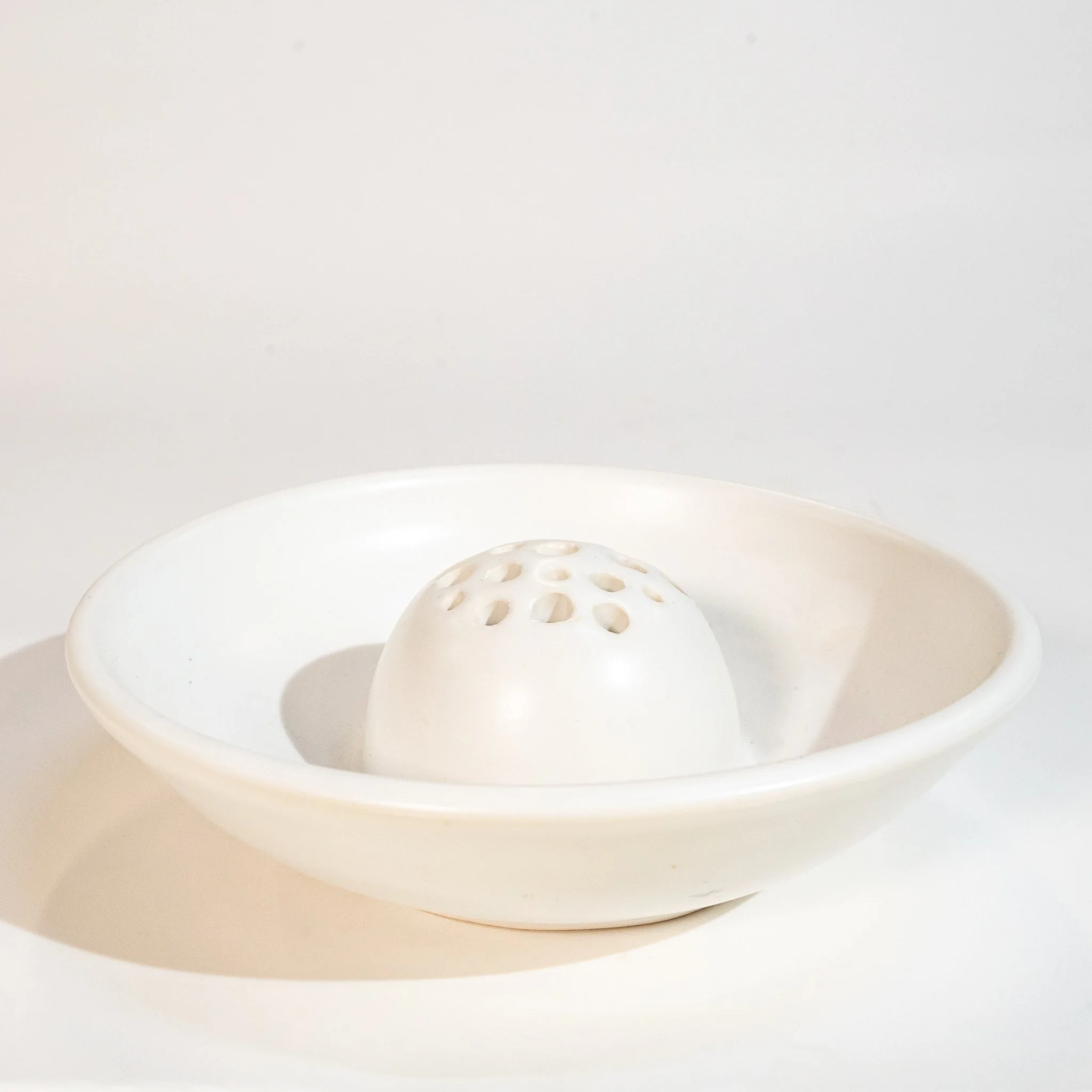 Ceramic Flower Frog Bowl