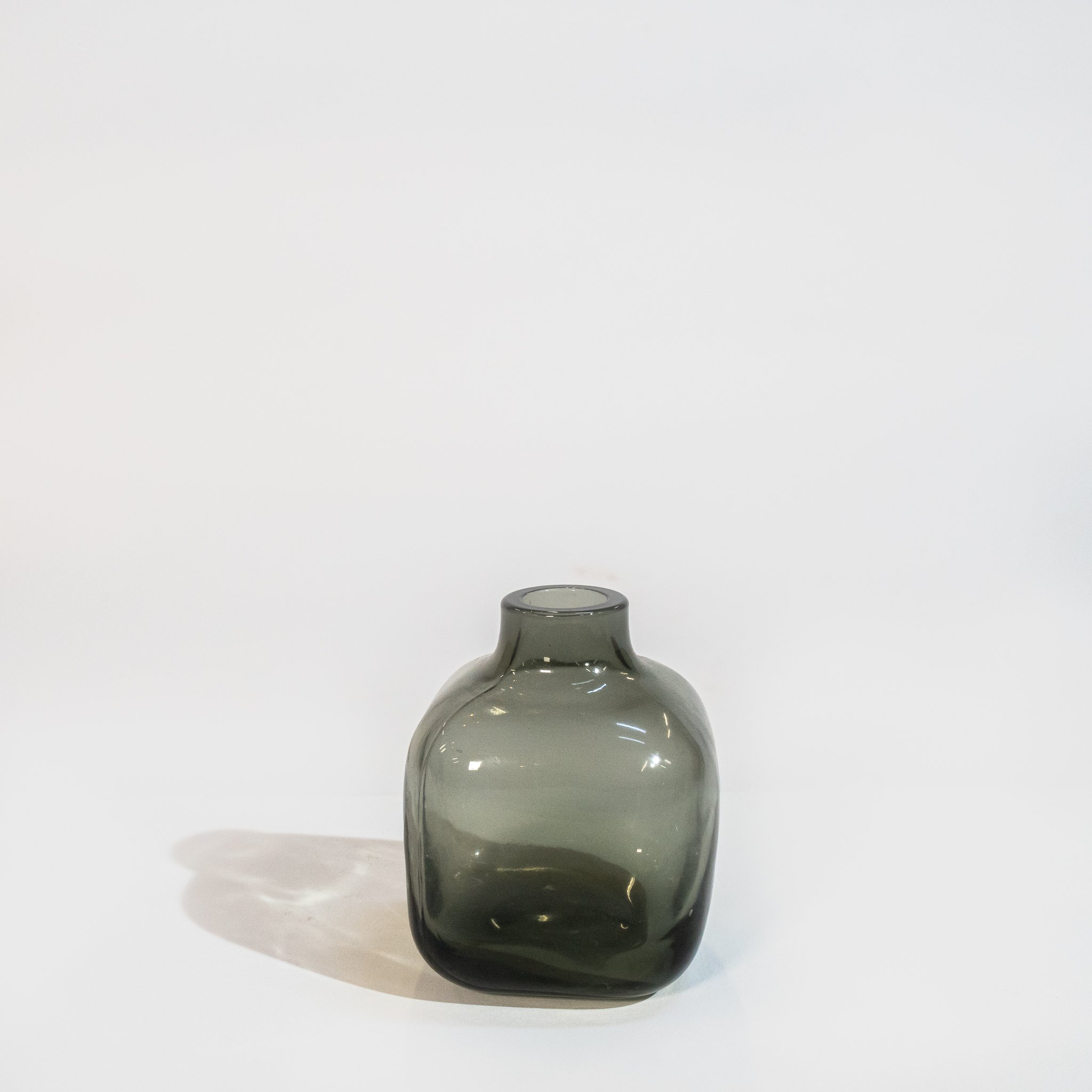 Small Square Smoke Glass Bud Vase (2.25" x 3")