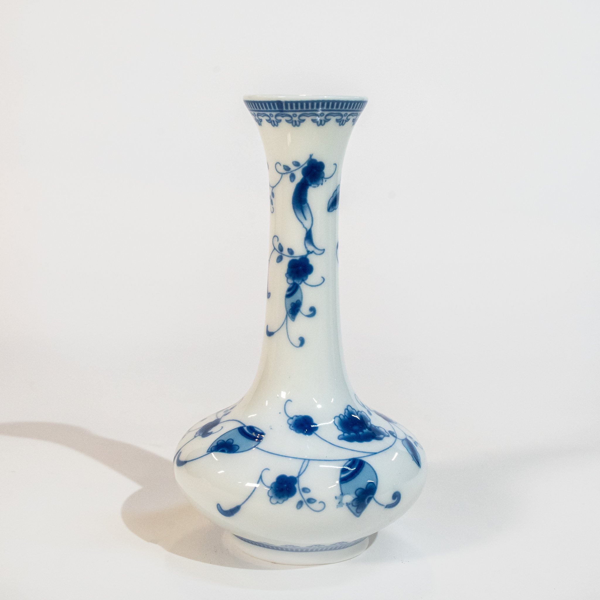 Blue + White Ceramic Vase (3.1" x 5.3")