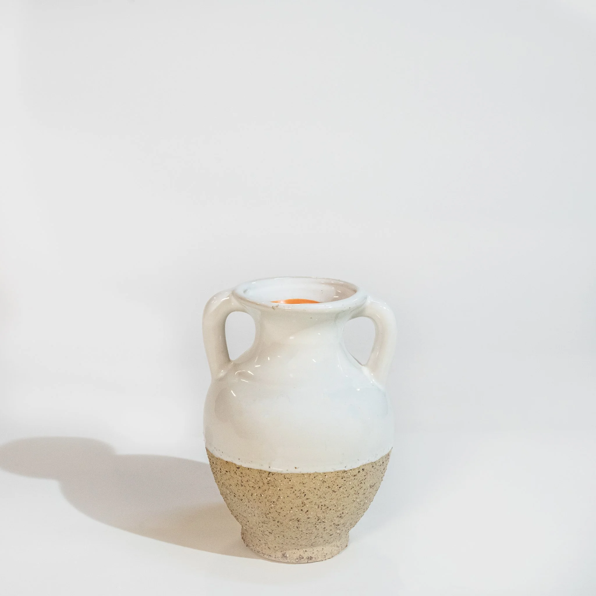 Honeybloom White Ceramic Vase (3.2" x 4.4" x 3.2")