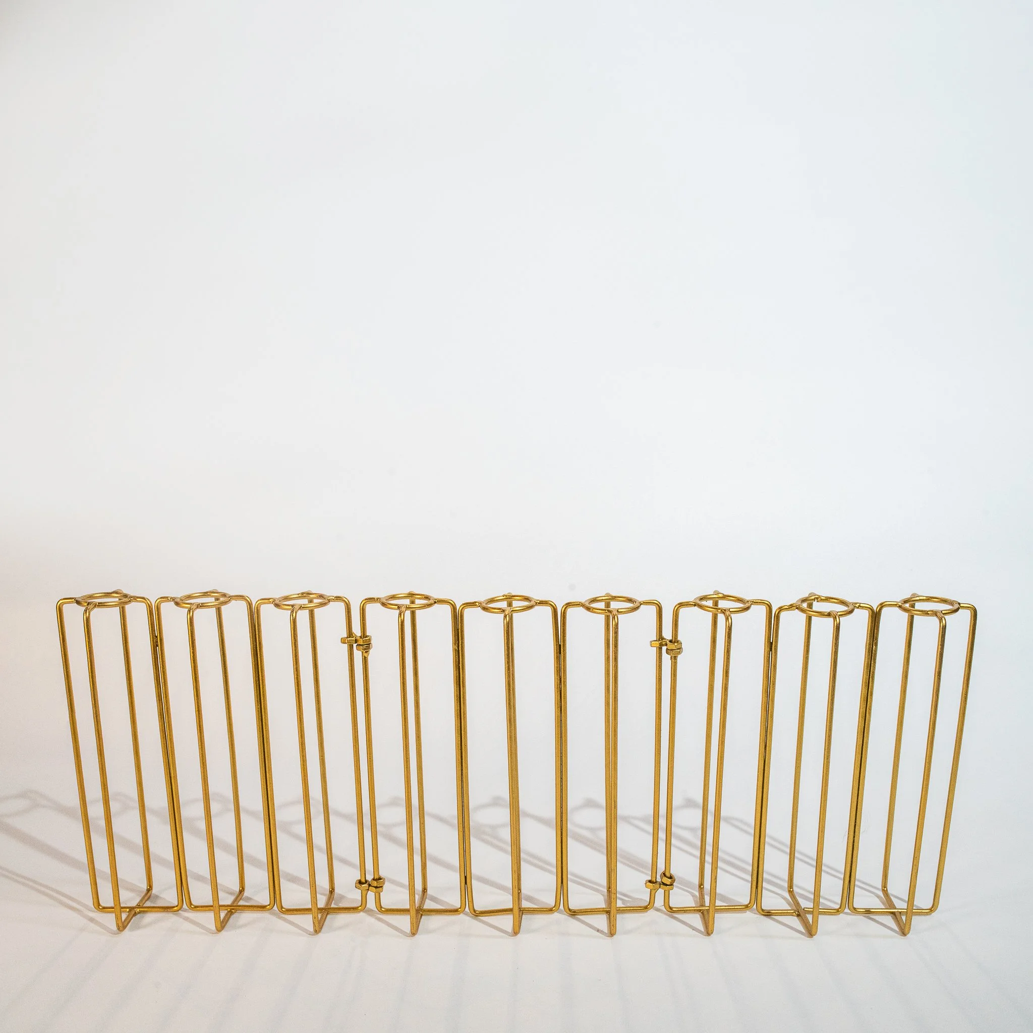 Metal & Glass Jointed Vases (18."5 x 2" x 7.5")