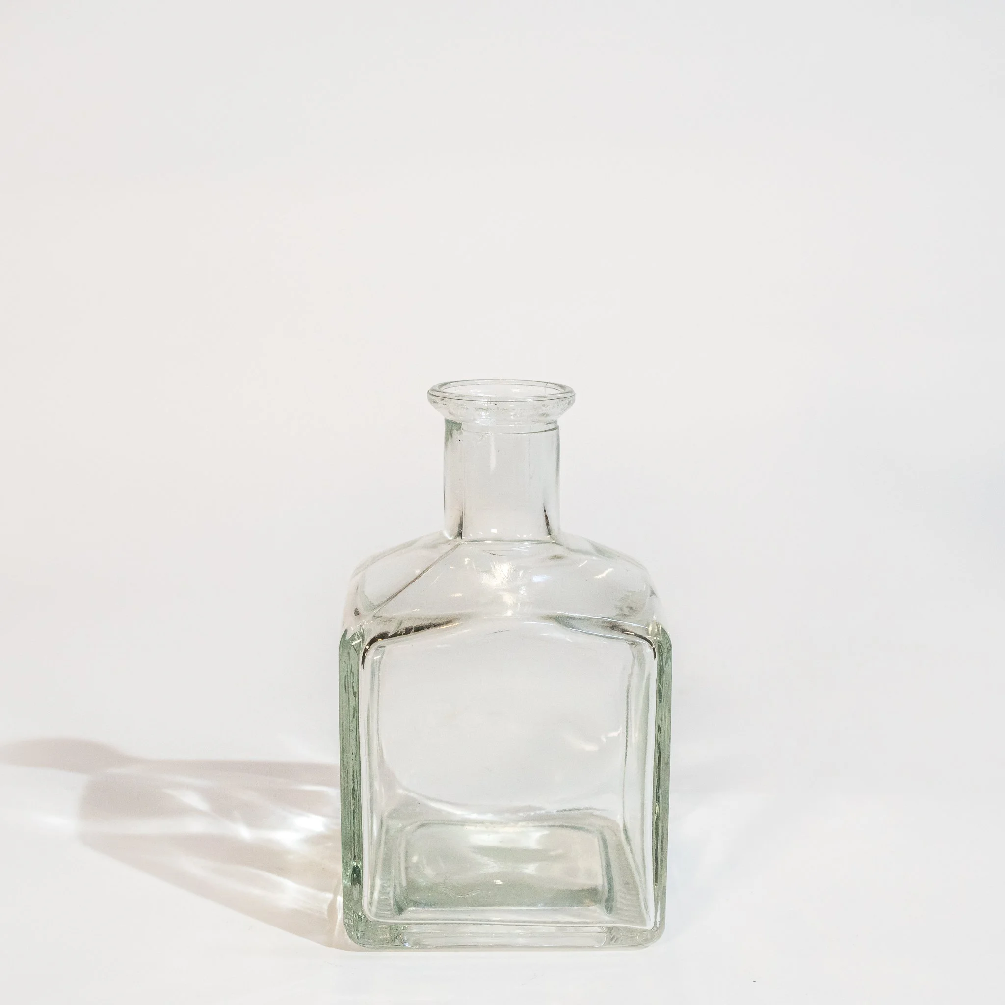 Clear Glass Square Bottle Bud Vase (2" x 4.5")